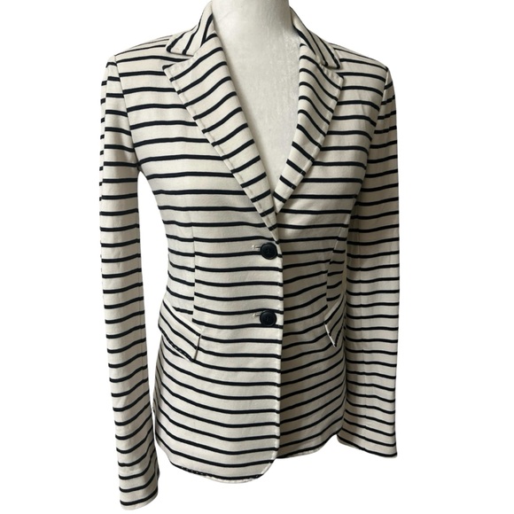 Weekend Max Mara Jackets & Blazers - Weekend Max Mara Stripe Jersey Jacket in navy blue & cream medium NWT